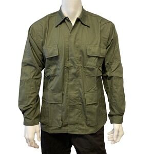 BACKBONE Mens Army Military Battle Dress Uniform BDU Olive Drab Top Jacket Shirt